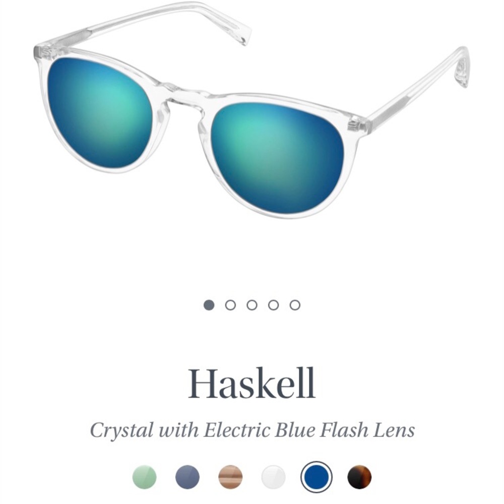 Warby Parker Haskell Crystal Electric Blue Finish NEW